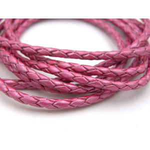 3 mm Round Real Leather Braided Bolo Cord for Jewe...