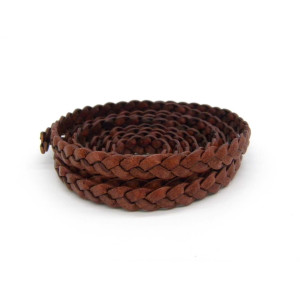 6 mm Real Leather Flat Braided Cord for Jewellery ...