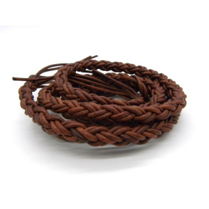 8 mm Real Leather Round Multi-Braided Bolo Cord fo...