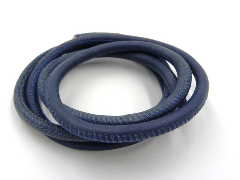 Rundes, dickes Swen Echtes Nappaleder Kordel 6 mm für Schmuck - Marineblau - 1 m (39 inch)