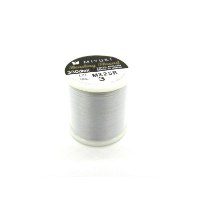 330 Dtex - 0,2 mm - MIYUKI Bead Crochet Nylonfaden für Perlen - Silber Nr. 3 - 50 m
