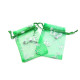 9 x 7 cm (3.5 x 2.7 inch) Small Organza Gift Bags with Drawstrings with silver/Gold Print - Various Colours (10 Pc.)
