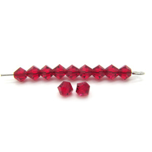 4 mm Czech MC Small Faceted Glass Bicone Beads - S...