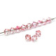 4 mm Czech MC Small Faceted Glass Bicone Beads - Crystal Red Luster Half Coating