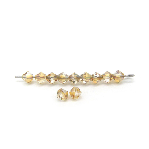 Tschechische MC Doppelkegelperlen - 4 mm - Crystal Celsian