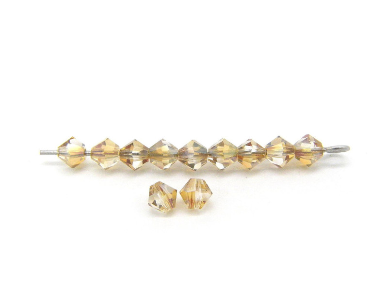 Tschechische MC Doppelkegelperlen - 4 mm - Crystal Celsian