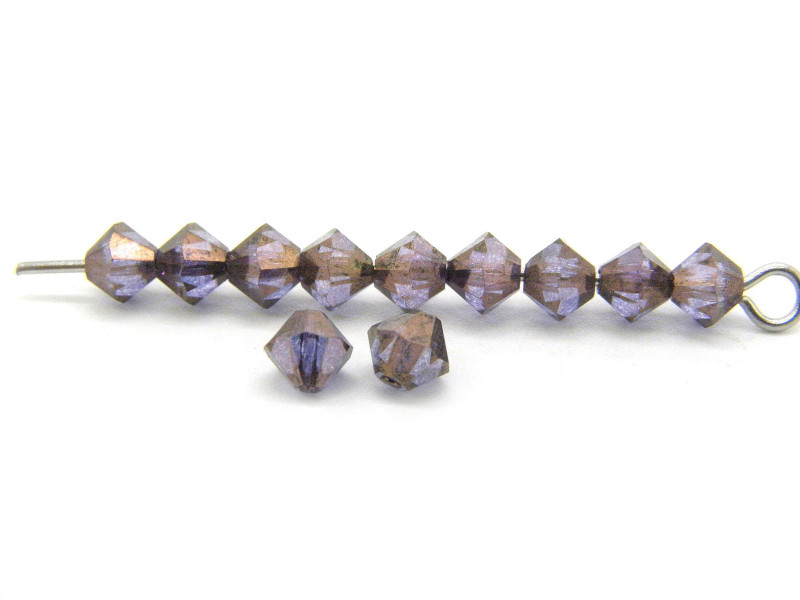 4 mm Tschechische MC Doppelkegelperlen, facettierte böhmische Kristallperlen - Crystal Bronze