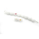 Kleine runde tschechische feuerpolierte Perlen - 4 mm - Chalk White AB