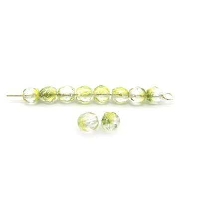 4 mm Tschechische feuerpolierte Glasschliffperlen - Crystal Limette