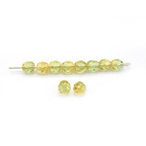4 mm Round Faceted Fire-polished Czech Glass Beads...