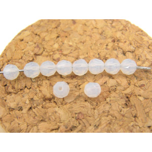4 mm Czech MC Round Faceted Crystal Beads - White ...