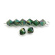 Tschechische MC facettierte Doppelkegel-Glasperlen - Medium EMerald Celsian - 24 Stück