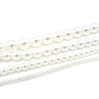 Round Czech Glass Wax Beads - Faux Pearls - Bridal White (40 Beads)