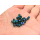 4 mm Czech MC Round Faceted Crystal Beads - Emerald Green AB