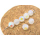 Tschechische Runde Facettierte Kristallperlen 6 mm - Opalweiß AB