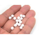 Tschechische Runde Facettierte Kristallperlen 6 mm - White Chalk