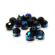 20 Stk. Tschechische Runde Facettierte Kristallperlen 4 mm - Jet (schwarz) AB