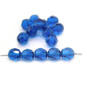6 mm Czech MC Round Faceted Crystal Beads - Dark A...