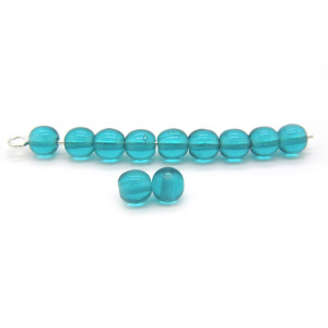 4 mm Small Round Czech Pressed Glass Beads - Blue ...