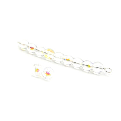 4 mm Small Round Czech Pressed Glass Beads - Crystal AB