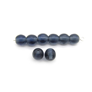 6 mm Round Czech Pressed Glass Beads - Montana Blu...