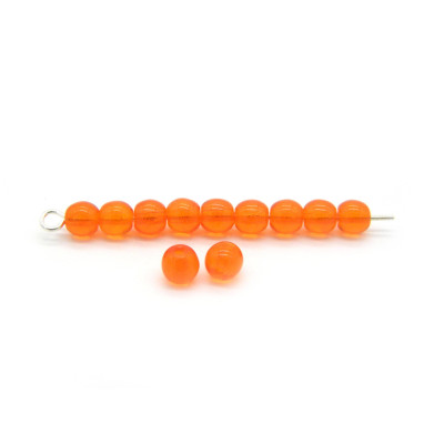 Kleine runde gepresste tschechische Glasperlen - 4 mm - Hyacinth Orange
