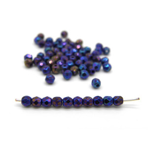 3 mm Round Faceted Fire-polished Czech Glass Bead... 3 mm Round Faceted Fire-polished Czech Glass Bead...