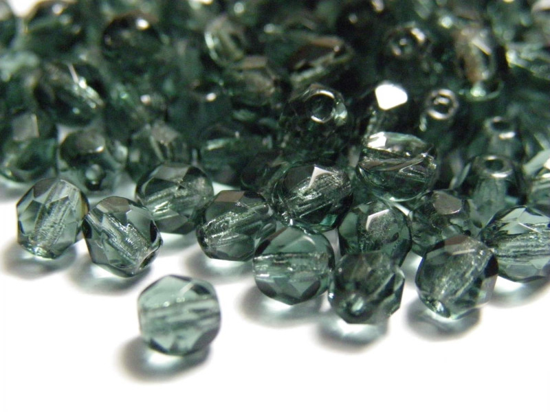 Kleine runde feuerpolierte Perlen - 4 mm - Montana Blue - 30, 100 Stück