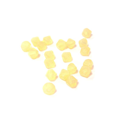 6 mm Czech MC Faceted Glass Bicone Beads - Topaz Opal Finish