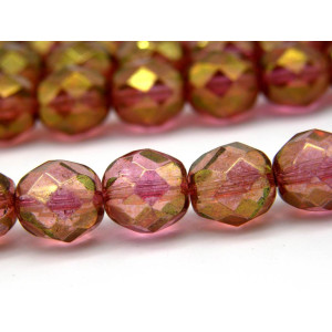8 mm Round Faceted Fire-polished Czech Glass Beads...