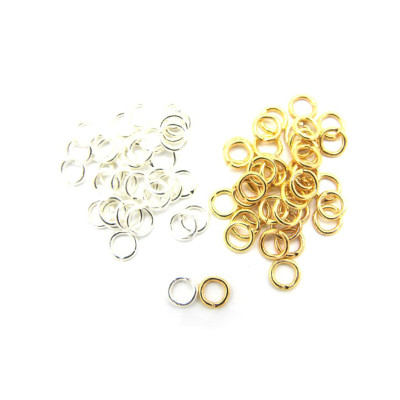 4 mm x 0.8 mm - 20 GA - HQ Small Open Jump Rings - Silver Plated or Gold Plated - 100 Pc.