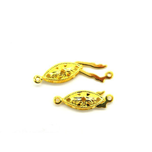 20 mm Oval Brass Box Clasps, Fish hook Clasps - Go...