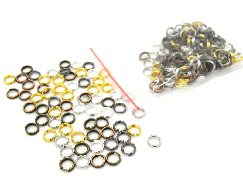 5 mm Mixed Colour Split Rings - Double Loop Rings - 10 g (0.4 Oz)