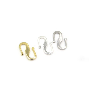 12 mm Brass S-Hook Snake Clasps - Silver, Gold or ... 12 mm Brass S-Hook Snake Clasps - Silver, Gold or ...