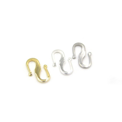 12 mm Brass S-Hook Snake Clasps - Silver Plated, Gold Plated or Platinum Colour (10 Pc.)