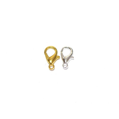 10 mm (0.4 Inch) Small HQ Trigger Clasps, Lobster Clasps - Silver or Gold Plated (10 Pc.)