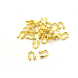 5 x 4 mm U-shaped Brass Wire Guard Protectors - Go... 5 x 4 mm U-shaped Brass Wire Guard Protectors - Go...