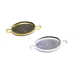 18x13 mm Plated Milled Edge Steel Settings for Ova... 18x13 mm Plated Milled Edge Steel Settings for Ova...