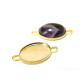 2x Fassungen für Ovale 18 x 13 mm Cabochons, Verbinder für Armreifen - Gold oder Silber