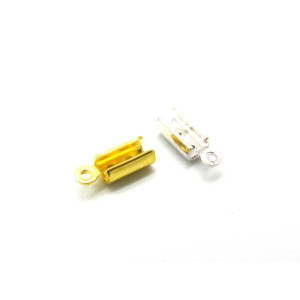 8 x 4 mm Brass Medium Open Crimp Cord Ends, Rectan... 8 x 4 mm Brass Medium Open Crimp Cord Ends, Rectan...