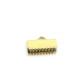 15 mm Stainless Steel Ribbon Crimp Ends - 18K Gold Plated