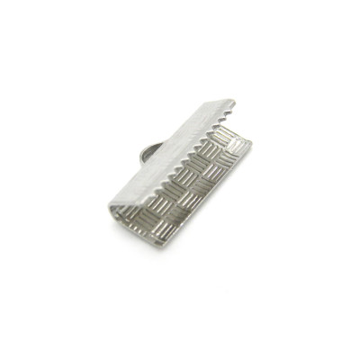 Rechteckige Bandklemmen aus Edelstahl (15 mm) - silberfarben