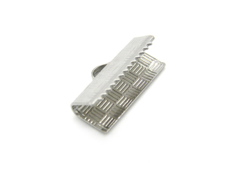 Rechteckige Bandklemmen aus Edelstahl (15 mm) - silberfarben