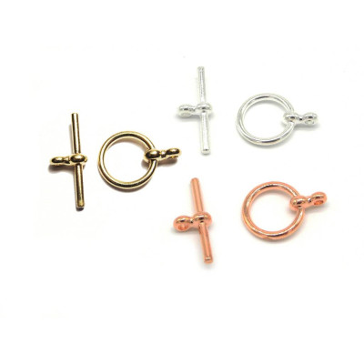 12 mm Plain Toggle Clasp - Silver, Rose Gold or Gold Plated (1 or 5 Sets)
