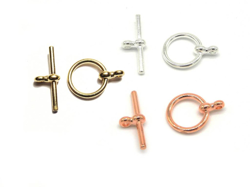 12 mm Plain Toggle Clasp - Silver, Rose Gold or Gold Plated (1 or 5 Sets) 12 mm Plain Toggle Clasp - Silver, Rose Gold or Gold Plated (1 or 5 Sets)