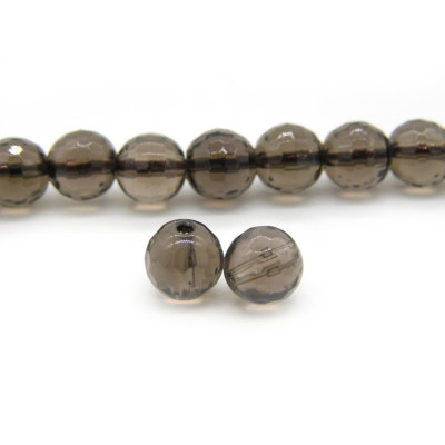 Runde facettierte Rauchquarzperlen 6mm - Klasse A