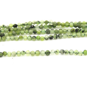 2 mm Mini Round Faceted Natural Prehnite Beads, Ti...