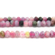 5 mm Medium Round Faceted Tourmaline Rondelle Beads - Pink/Green