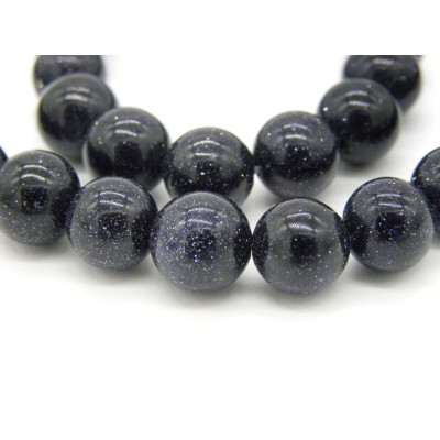 8 mm Large  Round Polished Blue Goldstone Beads