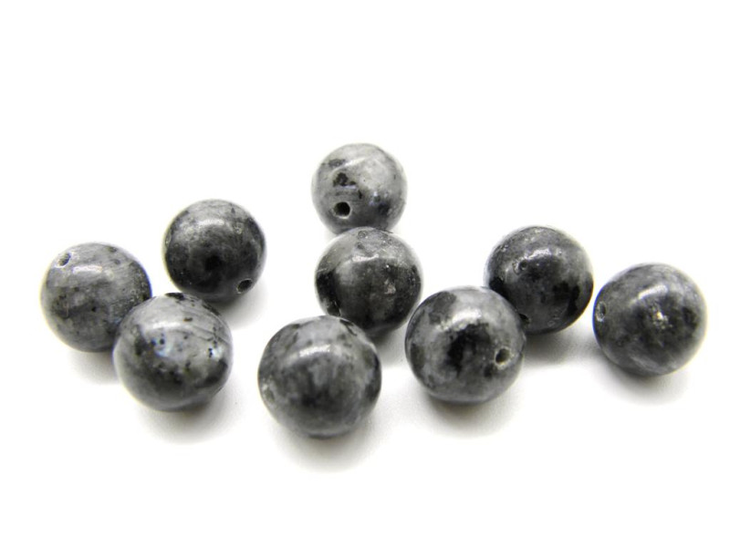 Große runde Labradoritperlen, polierte Edelsteinperlen - 10mm (39 cm Strang oder 10 Perlen)